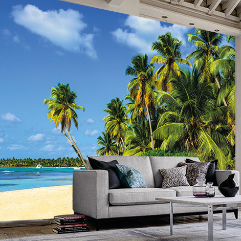 Exotic Palm Beach 18.45m x 50cm 7 Piece Wallpaper Panel Indira