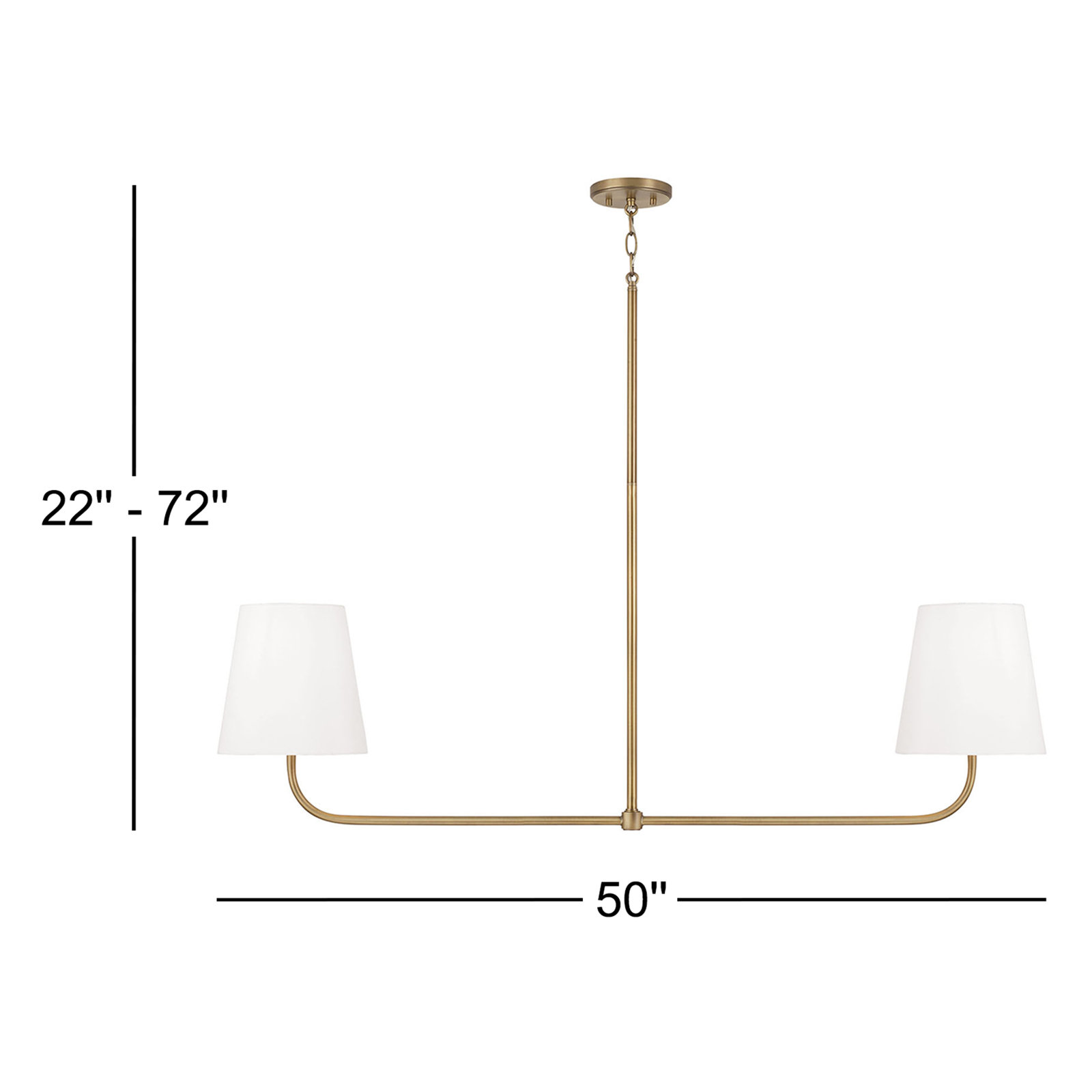 Anna May 2 Light Poly-Blend Dimmable Pendant, Gold