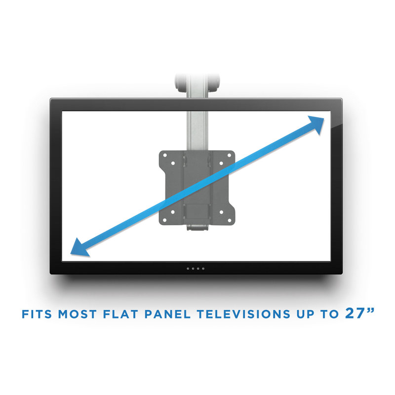 Fixez-le ! Support de fixation au plafond pliant avec bras rétractable pour téléviseur | Convient aux téléviseurs de 13 à 27 po