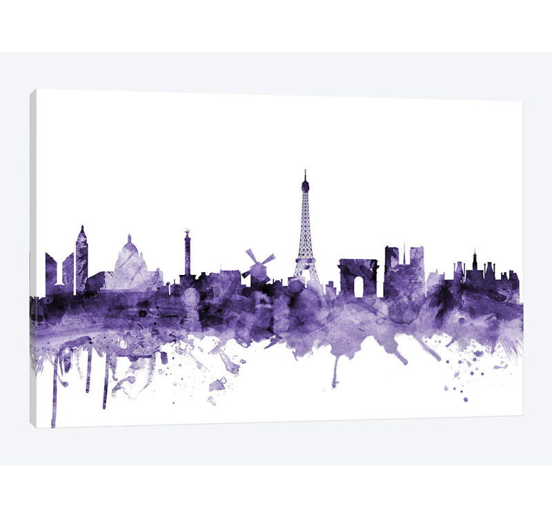 « paris, france horizon » par michael tompsett, reproduction d’impression sur toile tendue, 40 po x 60 po x 1,5 po