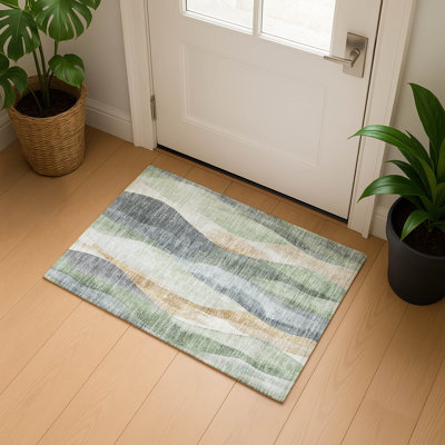 Premium Machine Washable Prado AMF1989 Waves Rug
