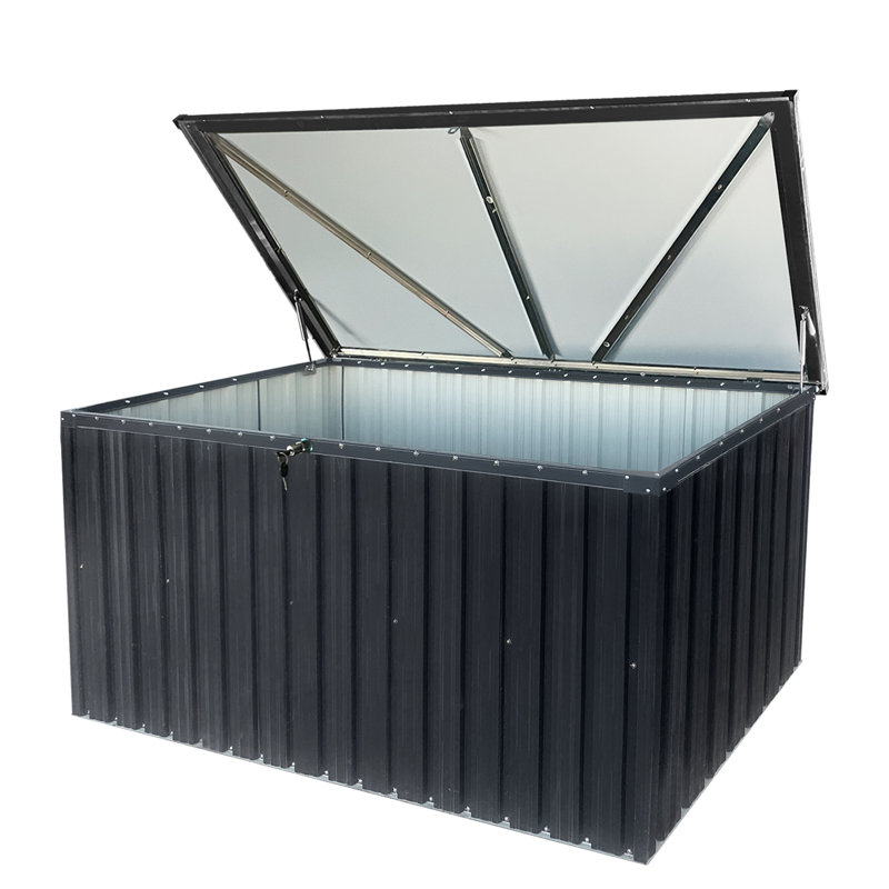 Large Outdoor Metal Storage Box - Garden/patio Storage Box With Durable Metal Frame | 72×34.8×37.4in,waterproof Roofs, Lockable Doors | Fits Garden/patio/terrace (stores Cushions/pillows/blankets/toys/tools) |  Must-have Garden Organizer