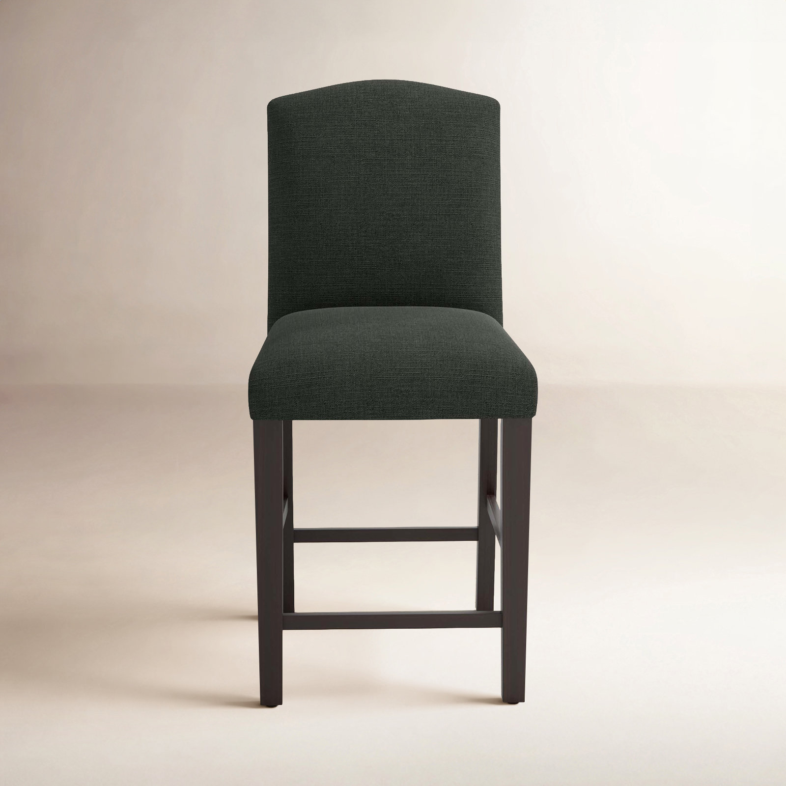 April Bar and Counter Stool, Espresso, Classic Black Linen, Counter Stool (24" Seat Height)