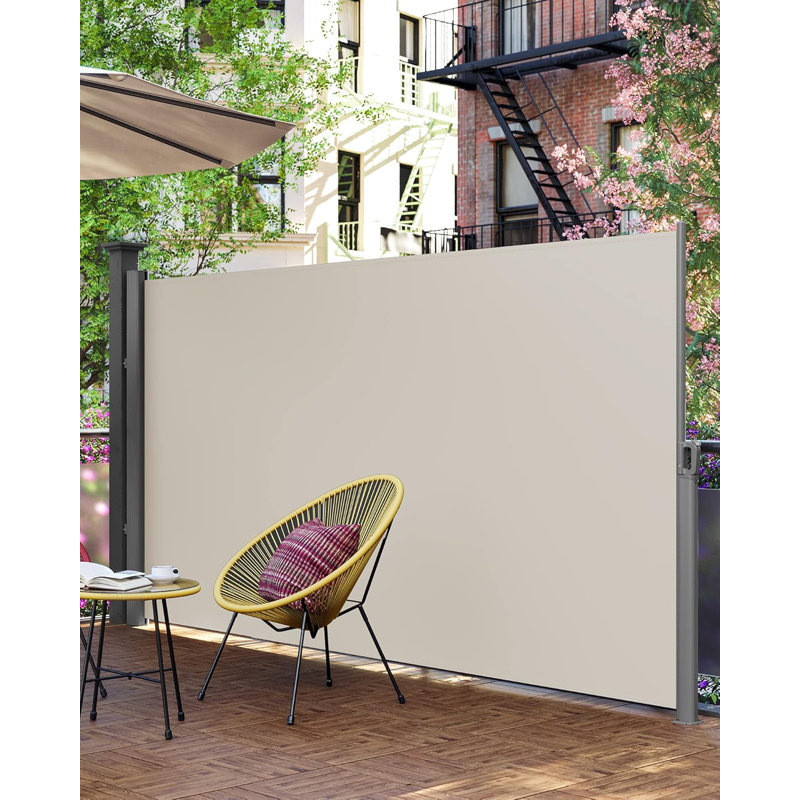17 Stories 0.1cm D Polyester Cover Retractable Freestanding Awning, White, 200cm H x 350cm W x 0.1cm D