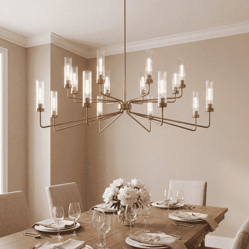 Jonze 16-Light Chandelier, Warm Brass
