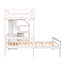 Lit mezzanine simple avec lit autonome, escalier de rangement, bureau, tablettes et tiroirs, blanc