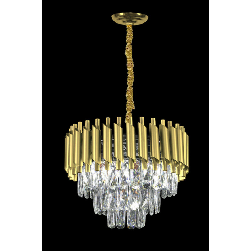 Audreyann Chandelier, 50cm H x 40cm W x 40cm D, 7, Gold