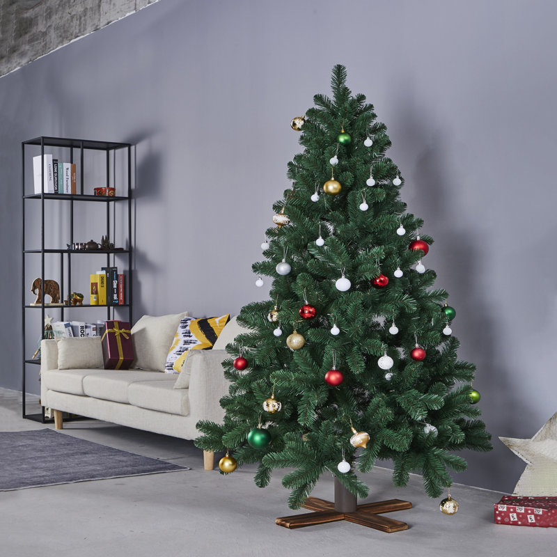 Support d'arbre de Noël artificiel réglable en bois clair - pour les arbres jusqu'à 7,75 pi de hauteur