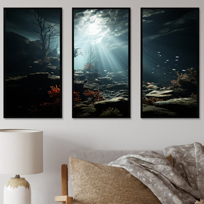 «Underwater Paradise I - Coastal Coral Under Water», ensemble d'art sur toile