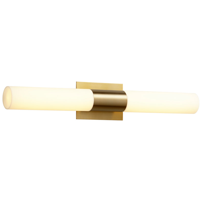 Barre d'éclairage de salle de bain 2 lumières DEL Artim, Laiton vieilli