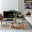 Triangle Glass Coffee Table with Wooden Base Clear Glass Top Mid-Century Abstract Glass Table-739920197