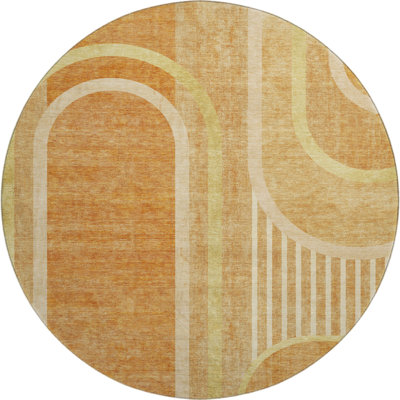 Premium Machine Washable Cerrito AMF532 Terracotta Rug