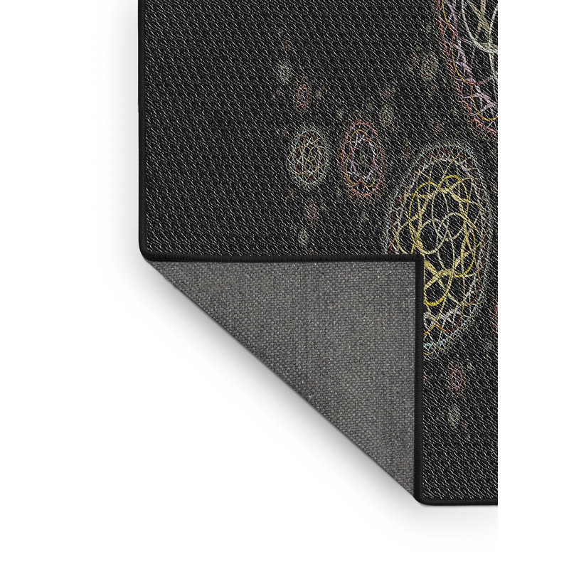Tapis noir/brun à motifs, Rectangle 3 pi x 5 pi