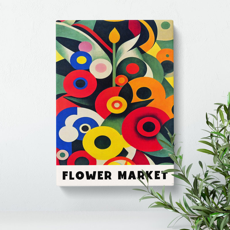 XMKTMKT-526 Retro Flower Market Exhibition No.4 - Wrapped Canvas Print, 91cm H x 60cm W x 3cm D
