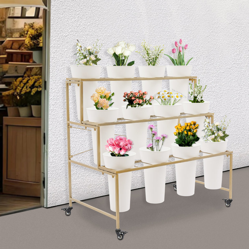Support pour plante à 3 couches Jayceion, Blanc