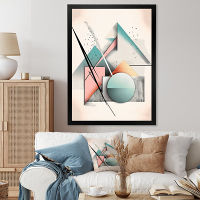 Mid Century Pastel Mountains III - impressions géométriques murales modernes