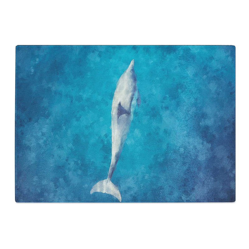 Tempered Glass Dolphin Leading the Way Chopping Board, 20 cm x 28.5 cm