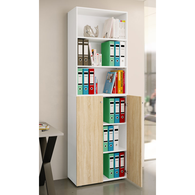 Rhyli Storage Cabinet, White/Natural