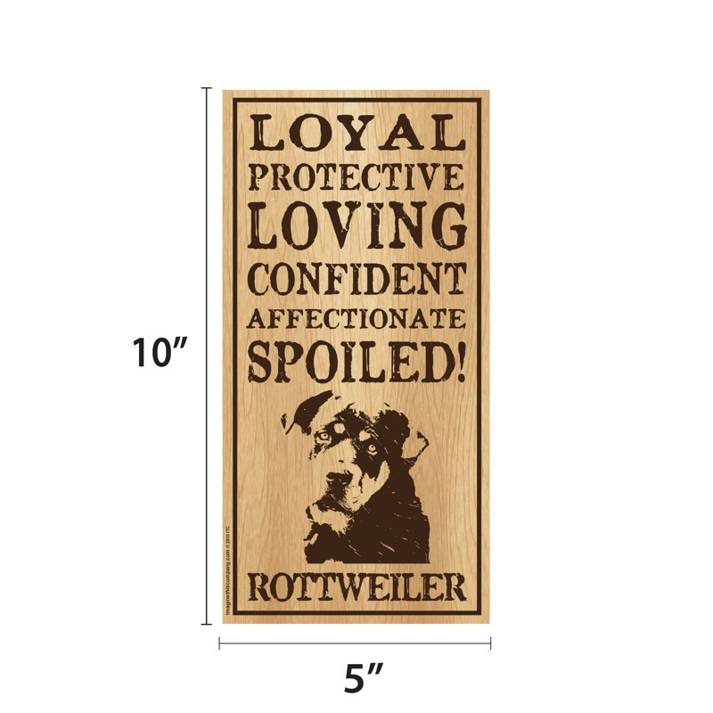 Panneau vertical en bois gâté Rottweiller