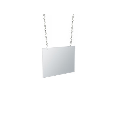  Clear Acrylic Hanging Ceiling Poster Frame 17" Wide X 11" High Horizontal/Landscape. Includes Hanging Hardware Kit