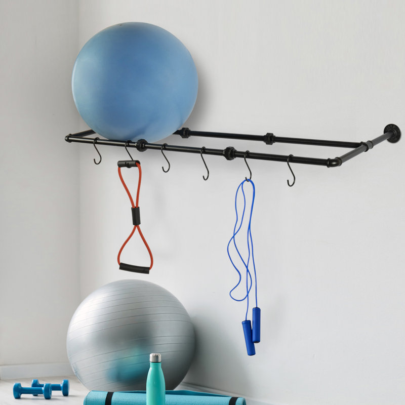 Jaremiah Metal Wall Mounted Multi-Use Sports Rack
