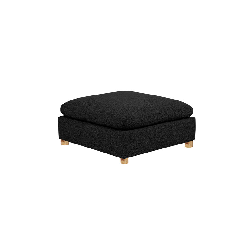 Repose-pieds modulaire en tissu Teddy Boucle, Ours en peluche noir