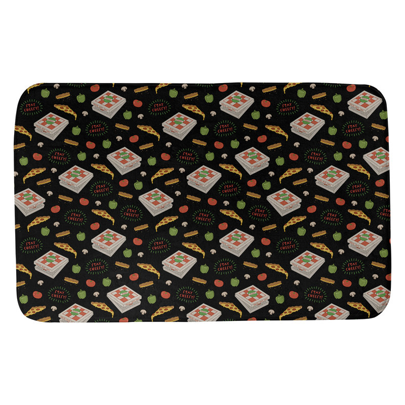 Tapis pour salle de bain Avicia, l 21 po x L 34 po, Noir