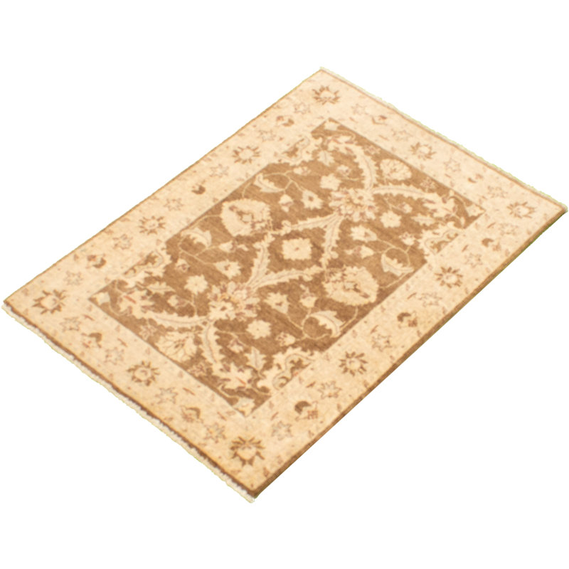 Tapis décoratif en laine de conception unique 3 pi 4 po x 4 pi 9 po noué à la main new age chobi