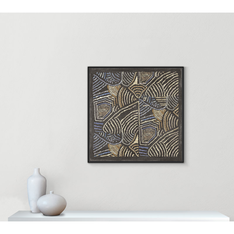 «Golden Folklore III» par Aimee Wilson, H 37,5 po x l 37,5 po, Noir