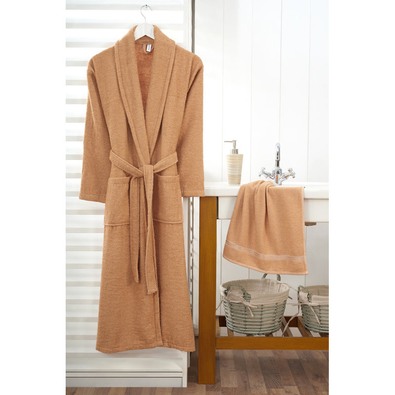 Peignoir mi-mollet avec poches Bogdans, Brun