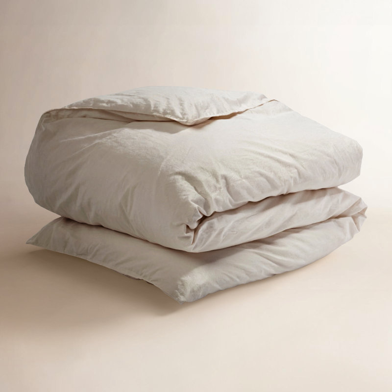 Housse de couette raffinée en percale biologique, Naturel, Housse de couette pour lit simple