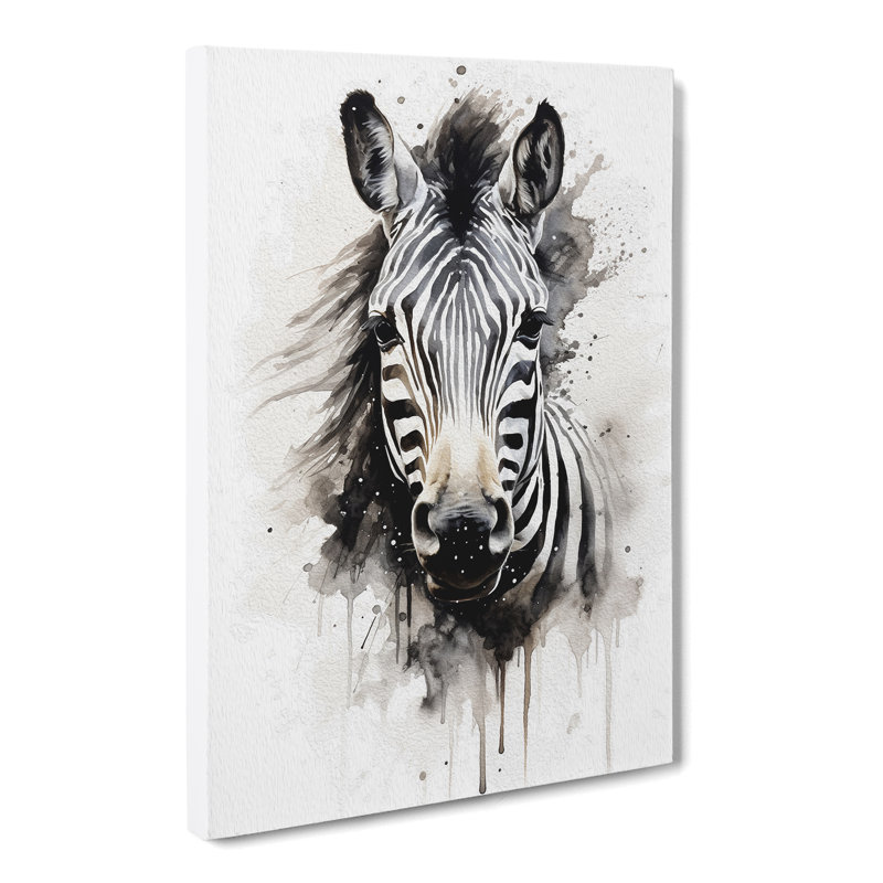 Zebra Gestural No.2 - Wrapped Canvas, 60cm H x 40cm W x 3cm D
