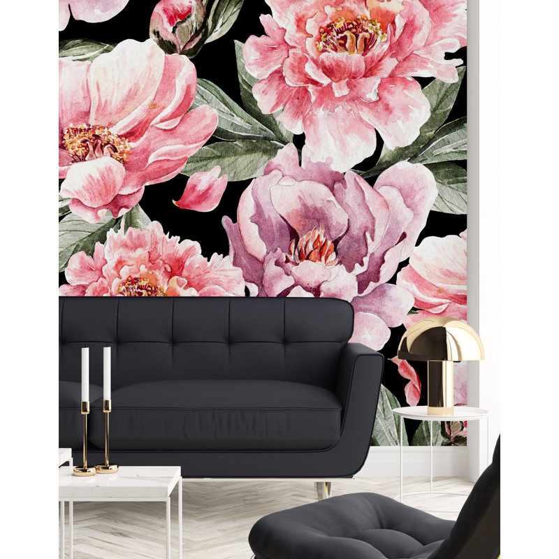 Deevon Floral Wall Mural, 125" W x 125" L