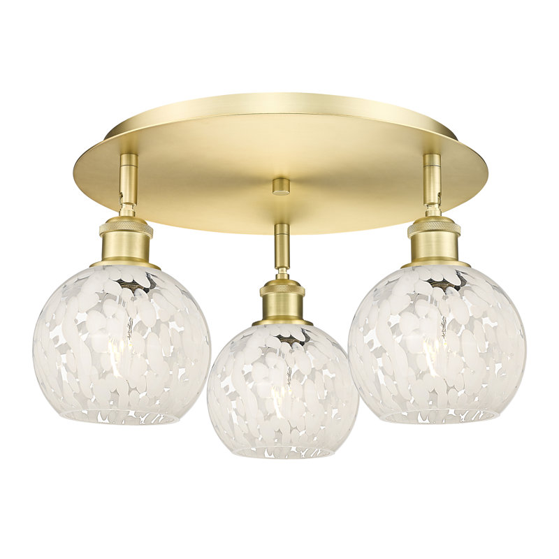 Plafonnier semi-encastré en verre Benten, Or satiné
