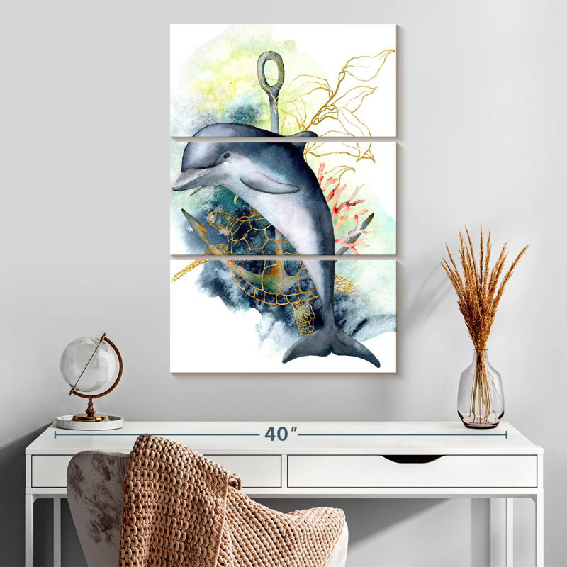 Dolphin Underwater, 32" H x 20" W