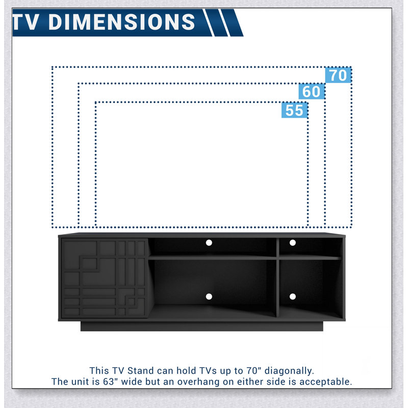 Techni Mobili Contemporary TV Stand for TVs Up to 70in, Black