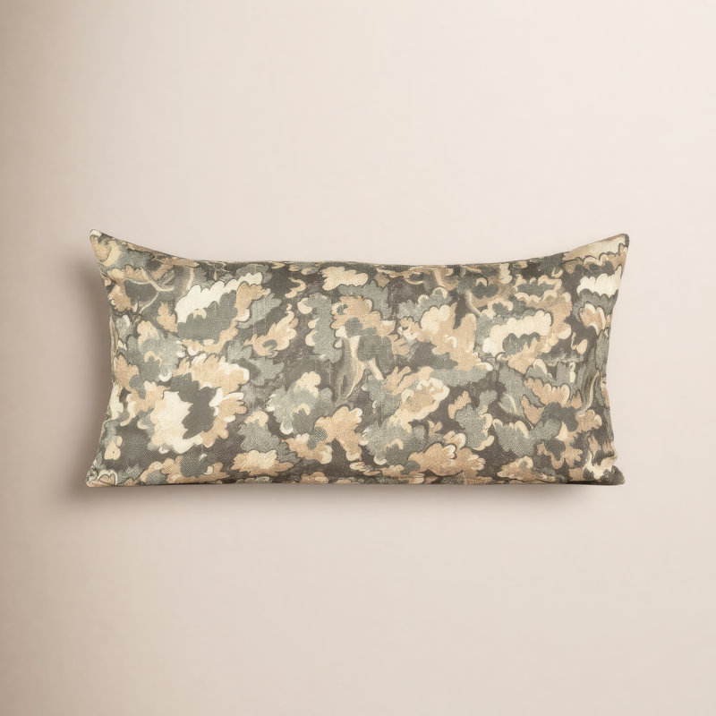 Coussin Cascade Tongas, Vert, Polyester, Rectangle H 14 po x l 26 po