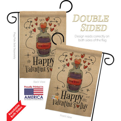 Double Sided 18.5'' H x 13'' W Polyester Valentine's Day Flag Set