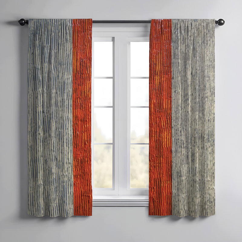 Paire de rideaux semi-transparents en polyester Sesley, L 20 po x H 52 po