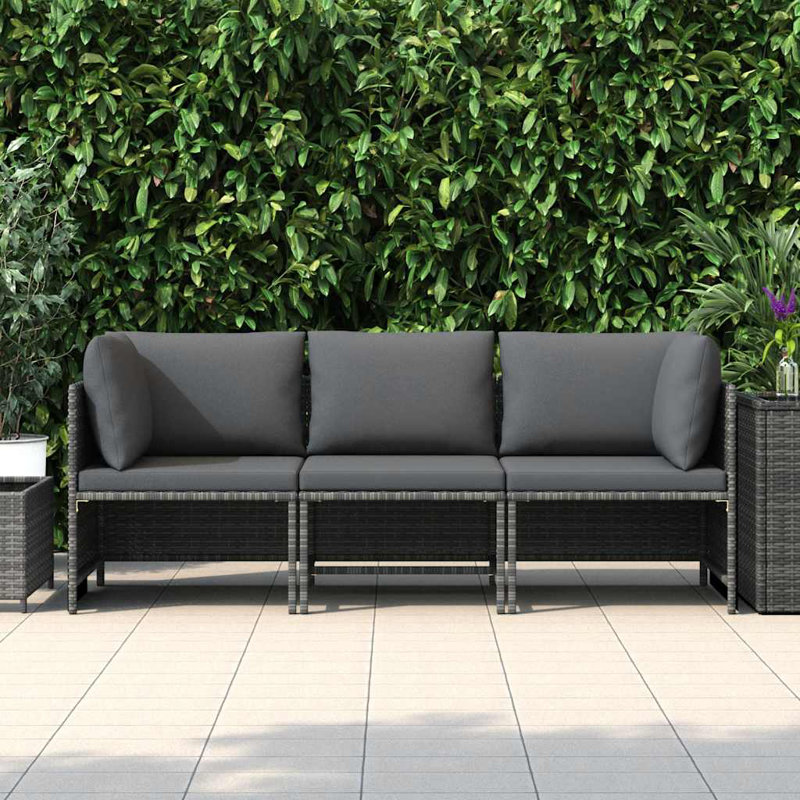 Canapé de patio carré de 23,6 po de largeur avec coussins