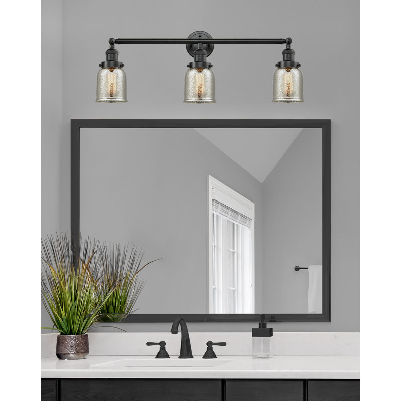 Barre d'éclairage de salle de bain à 3 lumières à intensité variable, Bronze huilé