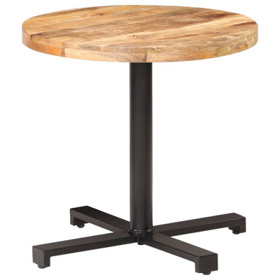 Viggo Round Solid Wood Top Metal Base Dining Table