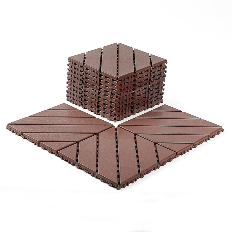 Carreaux de terrasse en plastique emboîtables, Brun