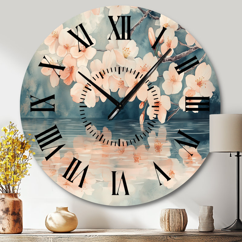 Horloge murale Cherry Blossom Reflection, Grand