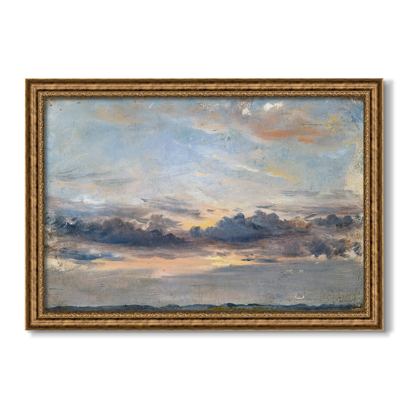 Étude de nuages, coucher de soleil, v. 1821-1822-John Constable-Toile encadrée sur mesure, 24x34 INNER SIZE, Framed Canvas
