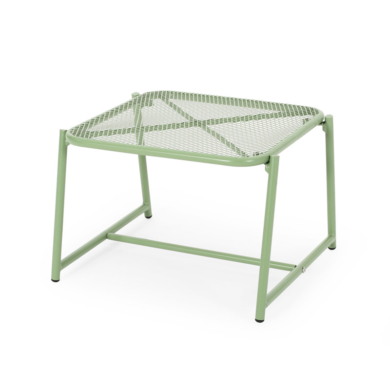 13"H Outdoor Table - To , Backyard Enticement, Iron Mesh 13.19"H Side Model, Iron, Pattern, Yard Accessory, Green