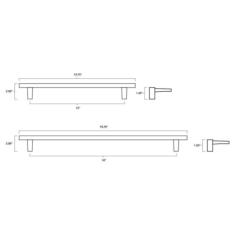 Half Moon Appliance Pull, Matte Black, 12"
