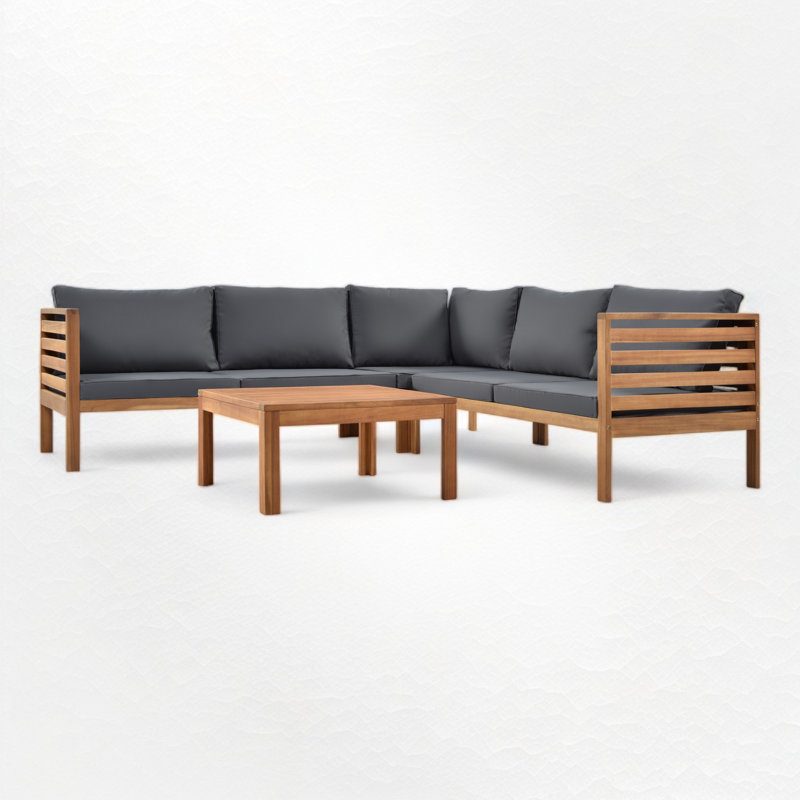 4 - Person Patio Conversation Set with Cushions, Gray