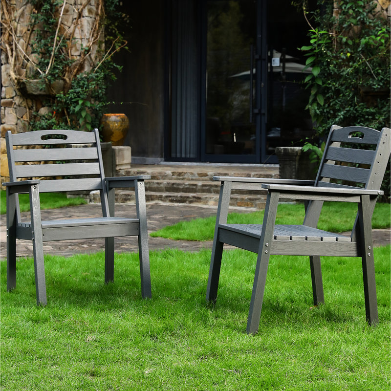 Chaise de terrasse pour l'extérieur - gris, haute densité, conception ergonomique, résistante aux intempéries, sans rouille, gris facile à assembler, qualité, résistance au soleil, sièges confortables, rouille