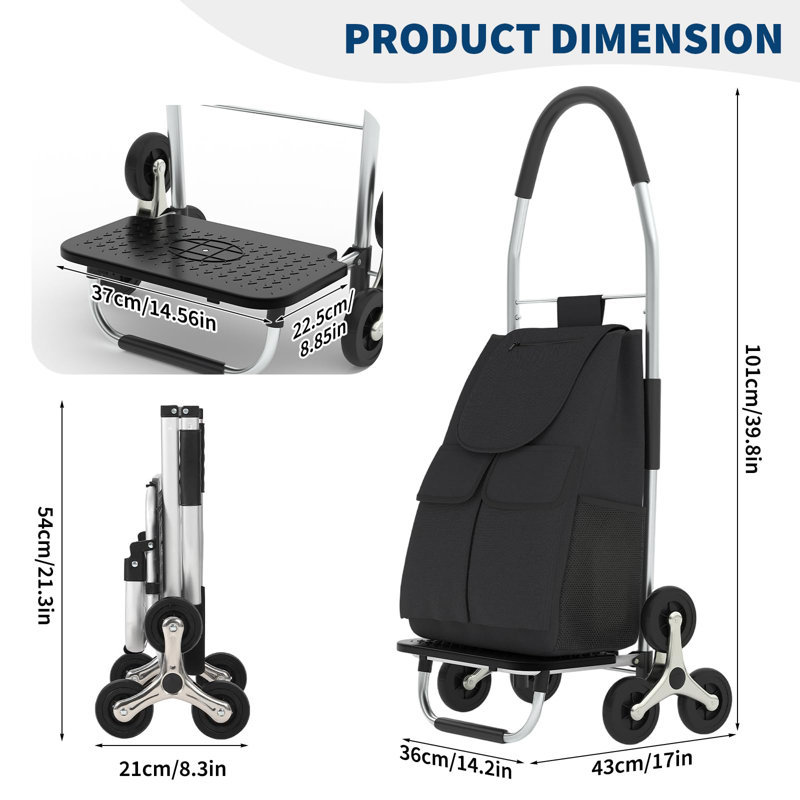 3-in-1 Folding Stair Climbing Hand Truck | Convertible Platform Cart with Telescoping Handle for Heavy Loads & Easy Transport